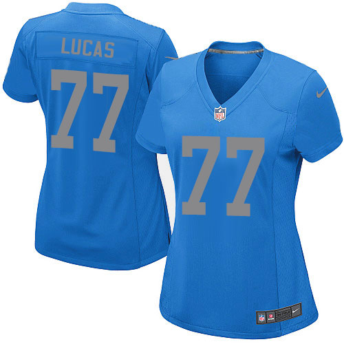 Women's Limited Cornelius Lucas Nike Jersey Blue Alternate - #77 NFL Detroit Lions